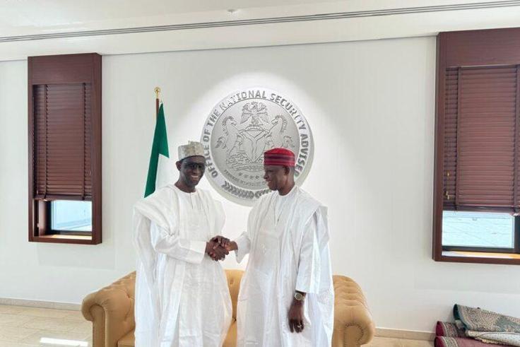 NSA Nuhu Ribadu and Kano State Governor, Abba Yusuf [Twitter:@Kyusufabba]