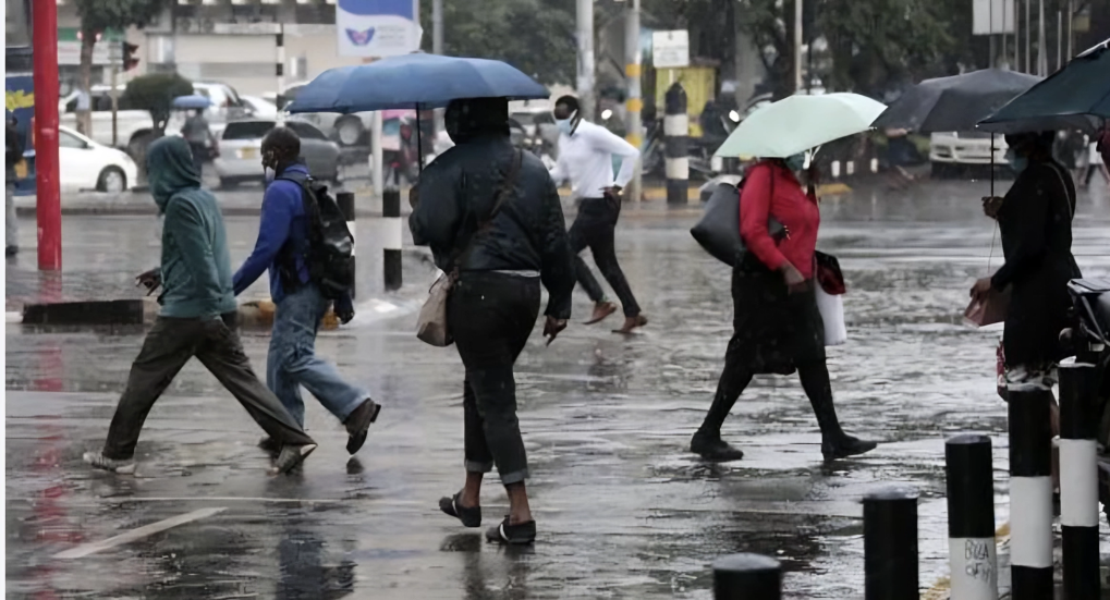Nairobi residents during rain