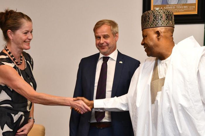 Vice President Kashim Shettima and member of the German Parliament and Hydrogen Commissioner, Federal Ministry of Education and Research, Till Mansmann [Presidency]
