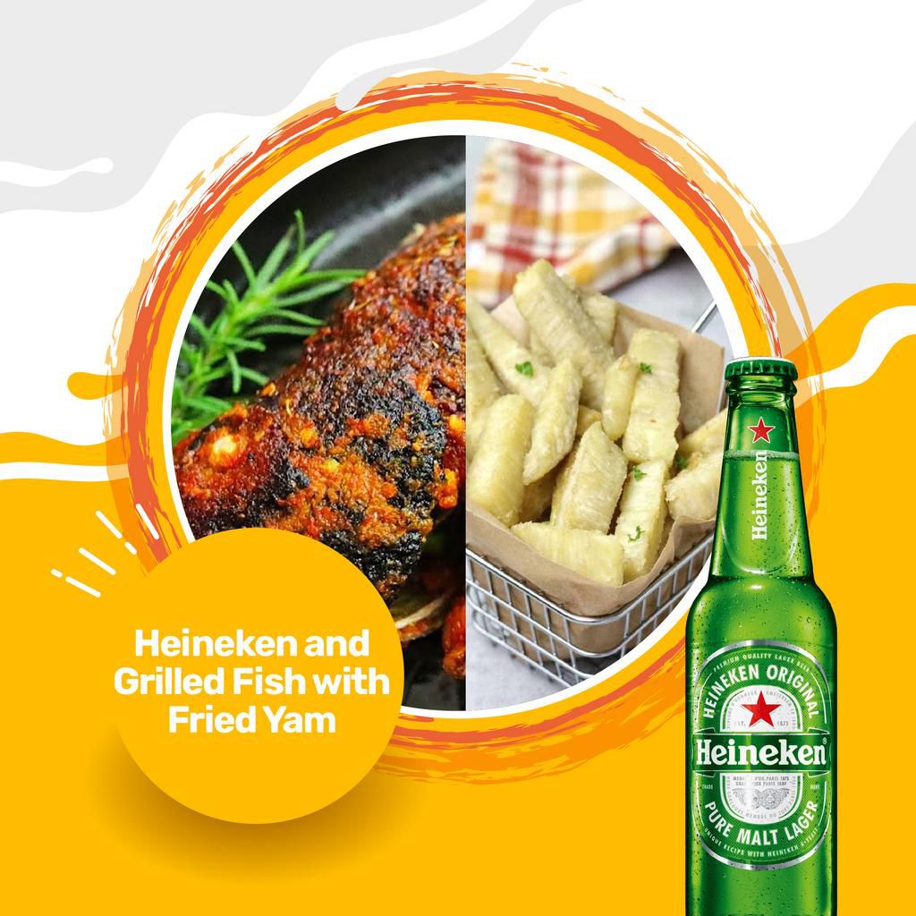 Heineken and Grilled Fish with Yam