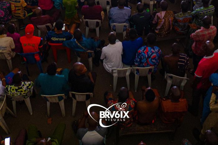 Football viewing centre set up by the Lagos State government. [Twitter:@Brv6ix]