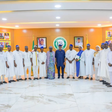 Gov. Dapo Abiodun in the middle with members of the Ogun House of Assembly