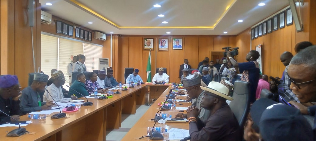 Adebayo Adelabu with the Senate Committee in Abuja on Monday, April 29. [X, formerly Twitter]
