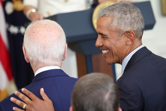 President Joe Biden and ex-President Barack Obama. [Getty Images]