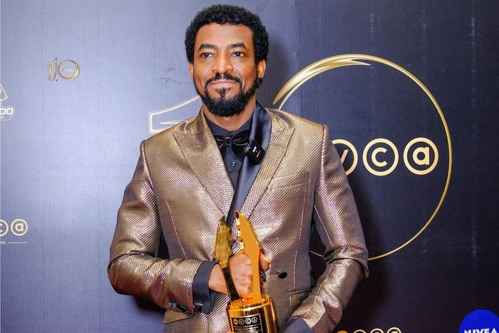 Demola Adedoyin with his Best Supporting Actor at the 2024 AMVCA [Africa Magic]