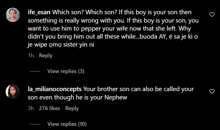 Reactions from AY Makun's comment section [Instagram/AYComedian]