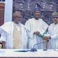 Minister of Education, Prof. Tahir Mamman, receiving the report of an inter-ministerial committee on Friday.  [Twitter:@ProfTahirMamman]