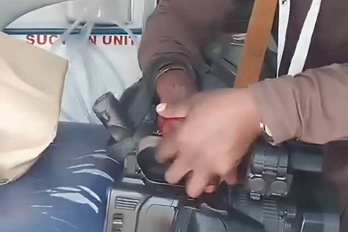 A screenshot image of AFP News Agency journalist Collins Olunga after he was shot and injured during June 25, 2024 protests against the Finance Bill