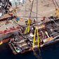 The burned hull of the dive boat Conception [Brian van der Brug/Los Angeles Times/AP]