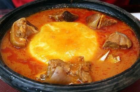 Fufu and palm nut soup