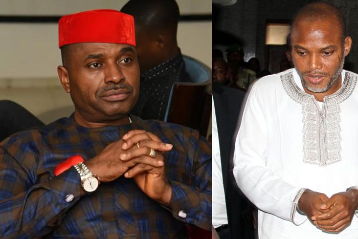 Kenneth Okonkwo and Nnamdi Kanu. [Facebook/Getty Images]