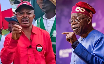 NLC president, Joe Ajaero, and President Bola Tinubu