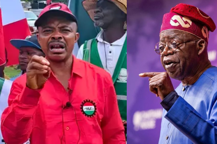 NLC president, Joe Ajaero, and President Bola Tinubu