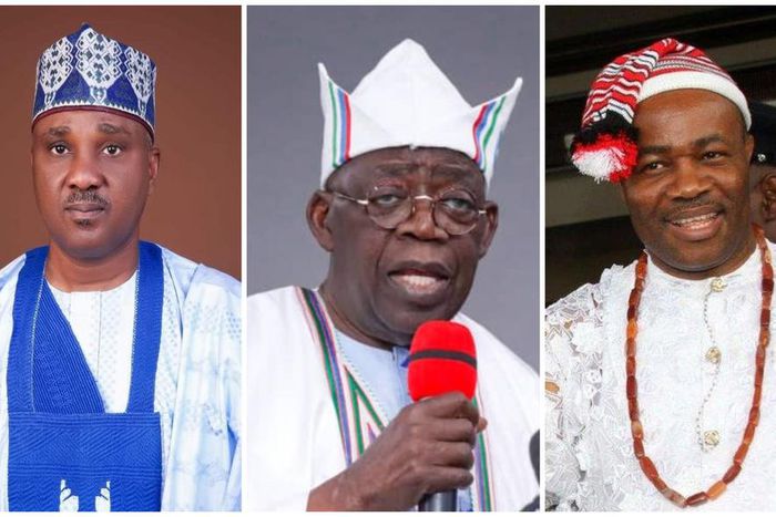 The Speaker of the House of Representatives, Tajudeen Abass, President Bola Tinubu, and President of the Senate, Godswill Akpabio.