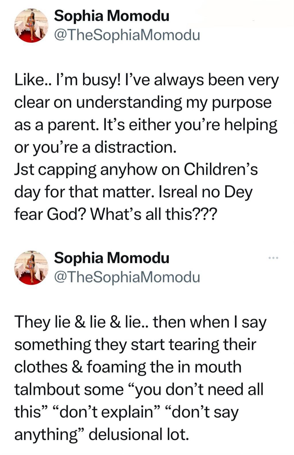 Sophia Momodu's tweets [Yabaleftonline]
