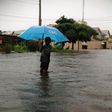 A boy in Lagos flood