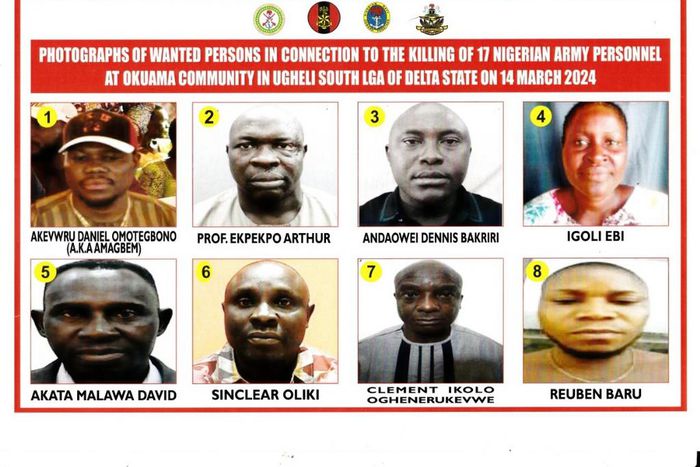 Photograph of wanted persons released by the Nigerian army. [Channels TV]