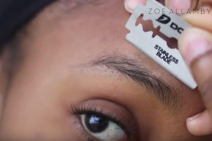 Razor blades are great for shaping the brows