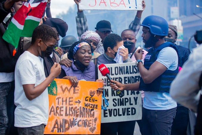 CNN journalist Larry Madowo covering the #RejectFinanceBill protests
