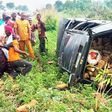 A FRSC officer offers help to an accident victim.
