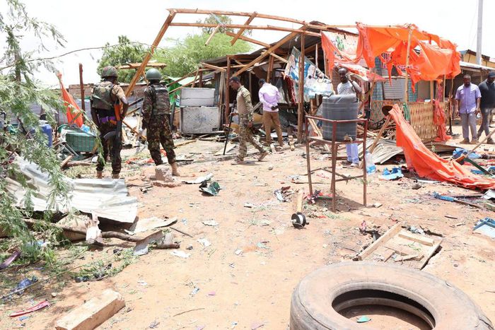 Scenes after an attack at Mama Samaki Hotel in Mandera Town that occurred on Monday, March 25.