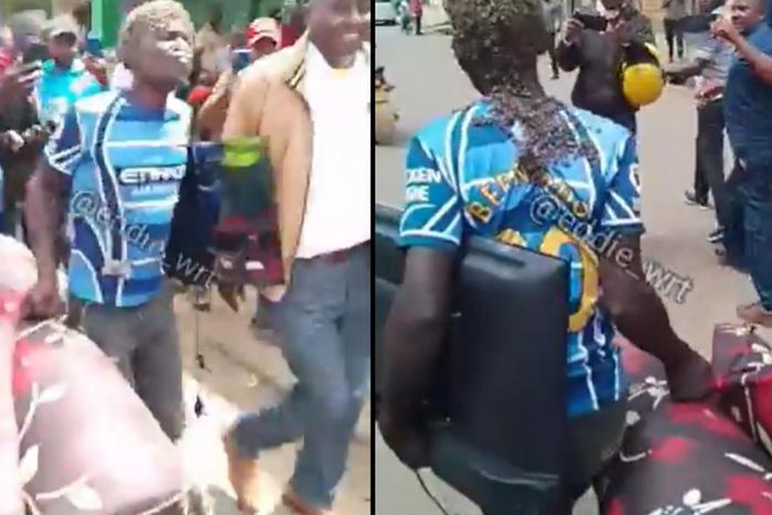 TV and mattress thief arrested by fetish priest’s bees runs around with stolen items