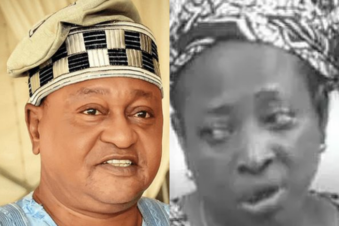 Veteran Nollywood actor, Jide Kosoko and Elizabeth Evoeme popularly known as Ovularia [Pulse.ng]