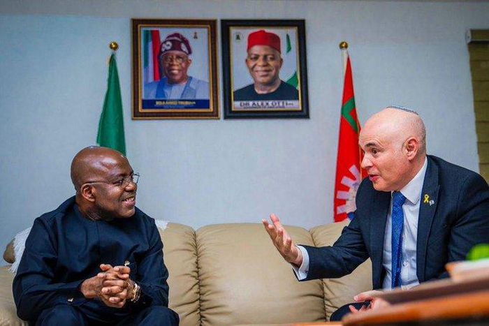 Abia State Governor, Alex Otti and Israeli Ambassador to Nigeria, His Excellency Michael Freeman. [Vanguard]