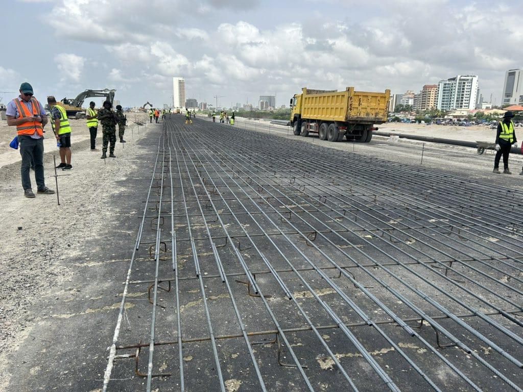 Ongoing construction of the Lagos- Calabar Coastal Road at the Landmark end in Lagos.