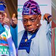Has he dumped Obi? Obasanjo sparks reaction online after wearing 'Tinubu's cap'