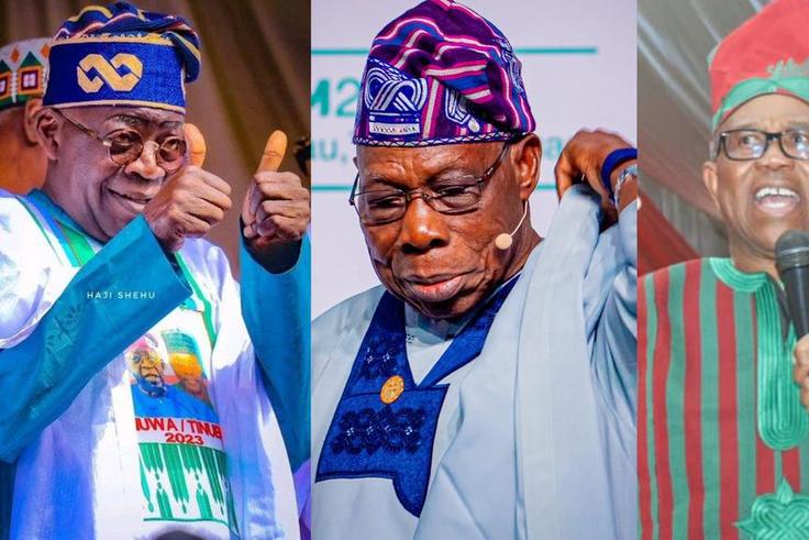 Has he dumped Obi? Obasanjo sparks reaction online after wearing 'Tinubu's cap'