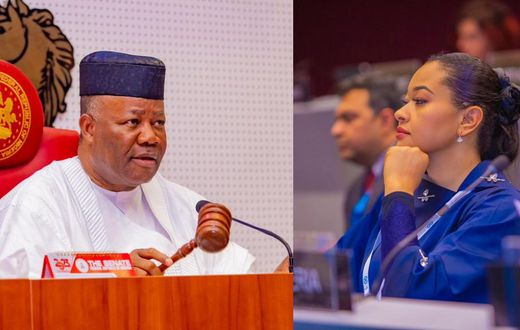 Godswill Akpabio and Natasha Akpoti-Uduaghan