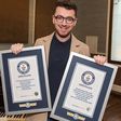 Sam Smith and his Guiness World Records certificates