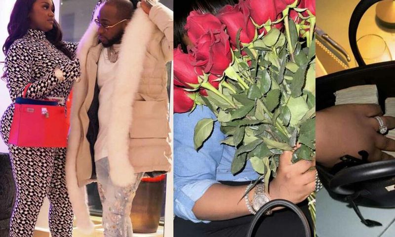 Davido gifts Chioma stacks of cash, roses ahead of her birthday