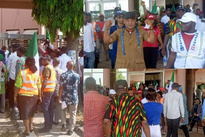 Members of PASAN at the National Assembly premises. [X, Formerly Twitter]