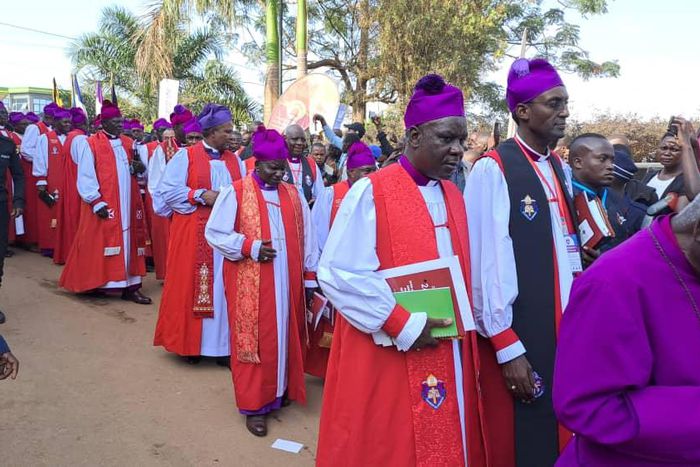 Church of Uganda bishops in their regalia