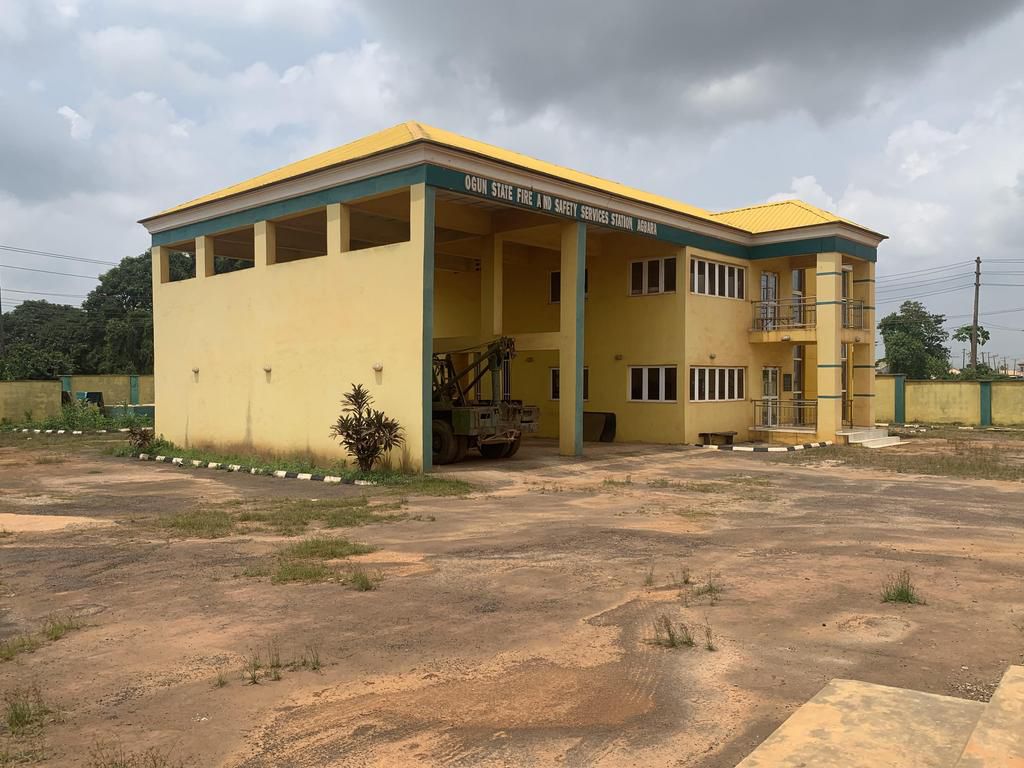 Weed taking over Agbara Fire Service Station as the facility has been inoperative since it was commissioned in February 2023.