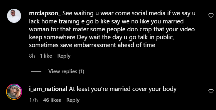 Some comments Simi received  [Instagram/Simplysimi]