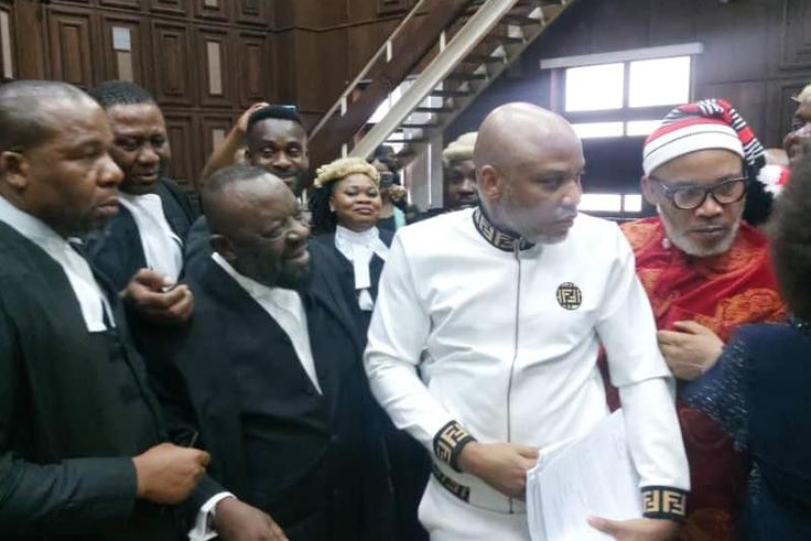 IPOB Leader Nnamdi Kanu in court on Tuesday, March 19, 2024. [AriseTV]