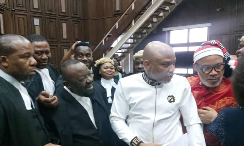 IPOB Leader Nnamdi Kanu in court on Tuesday, March 19, 2024. [AriseTV]