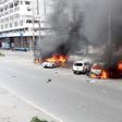 Vehicles burnt outside Qaffee Point Mombasa