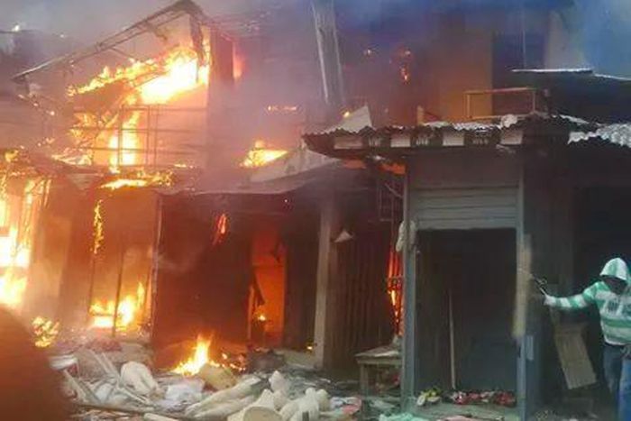 Fire outbreak in Balogun Market (Photo used for illustrative purposes only)
