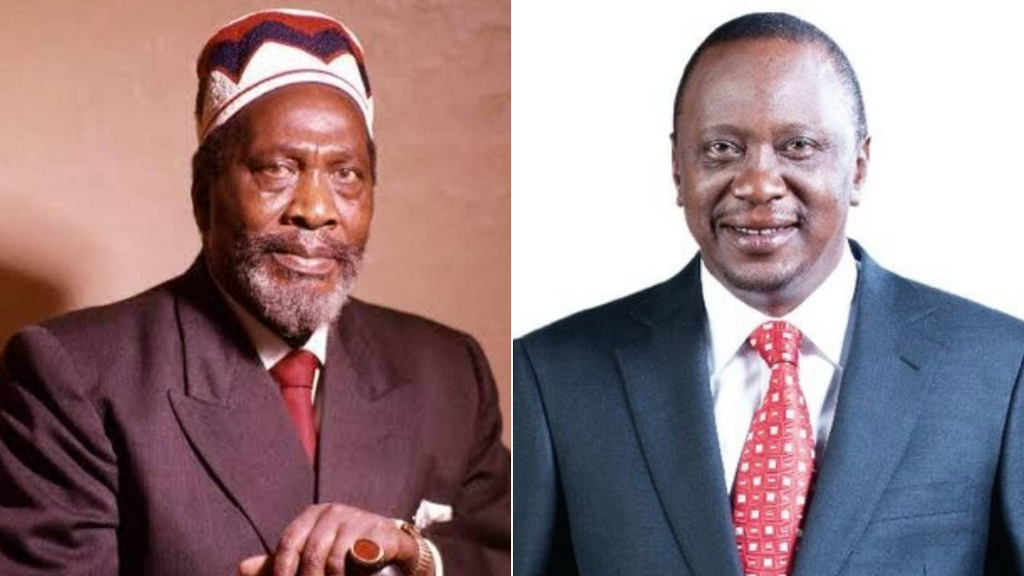 From left: Kenya's 1st President Mzee Jomo Kenyatta & his son Uhuru Kenyatta, the 3rd President of Kenyan