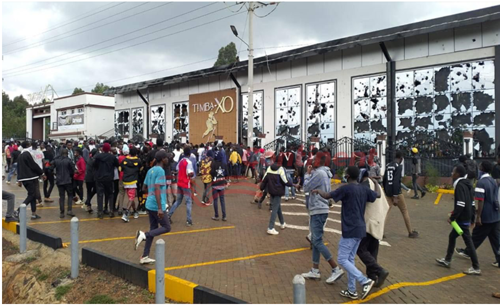 Timber XO club in Eldoret was vandalized and looted