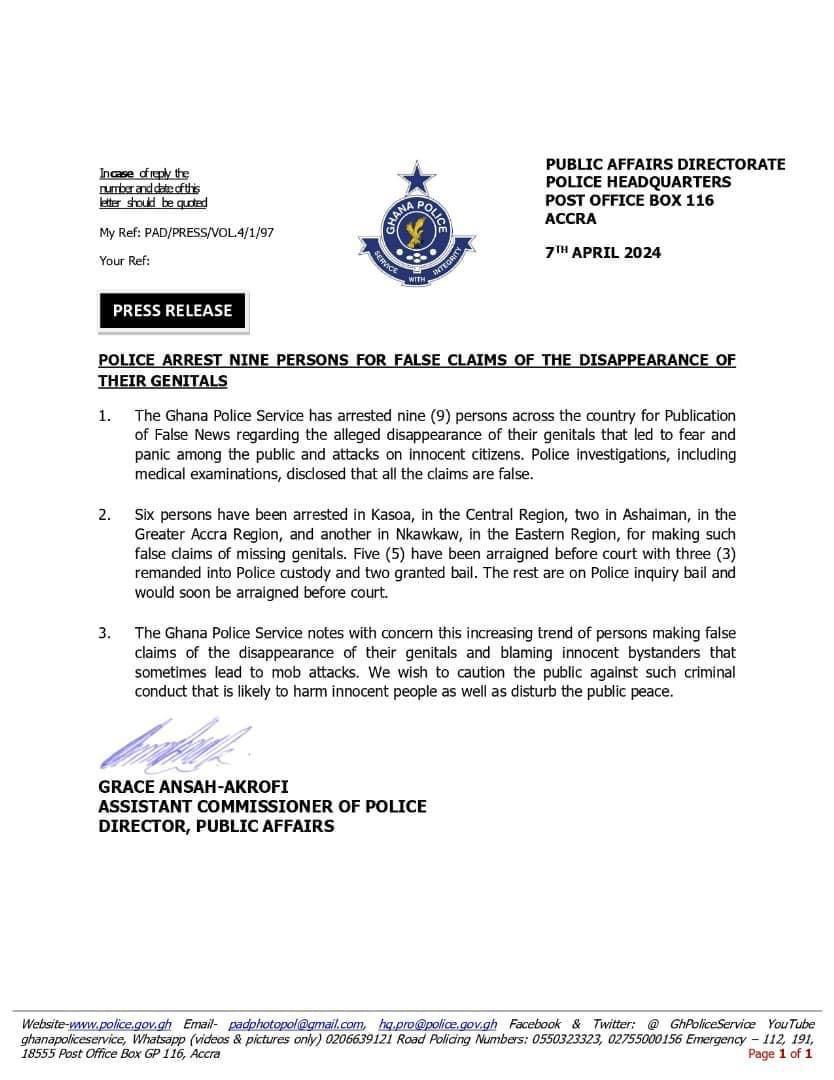 Police statement