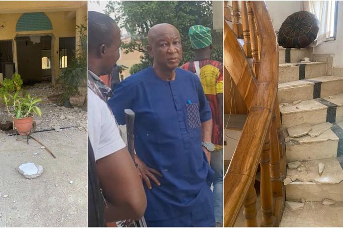 General Ango was alleged to have led the suspected thugs to the house to vandalise the building with claims that the eviction notice given to his estranged wife had expired.  [Segun Adeyemi/Original]