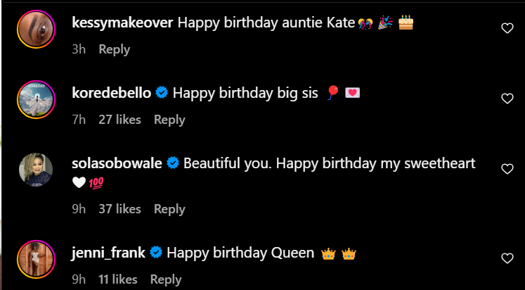 Birthday wishes in Kate Henshaw's comment section [Instagram/Kate Henshaw]