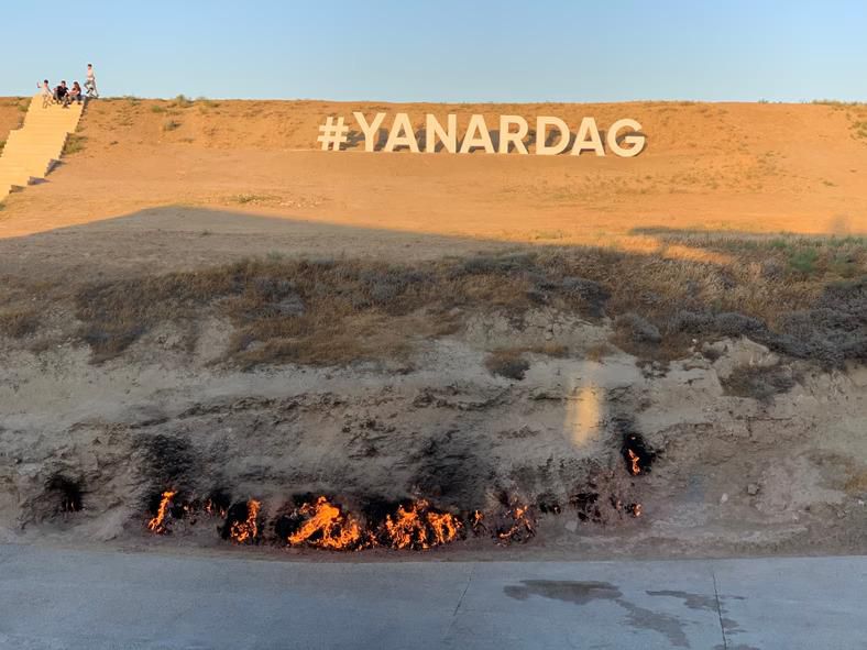 The burning mountain of Yanar Dag never goes out [Shutterstock/Markovsonka]