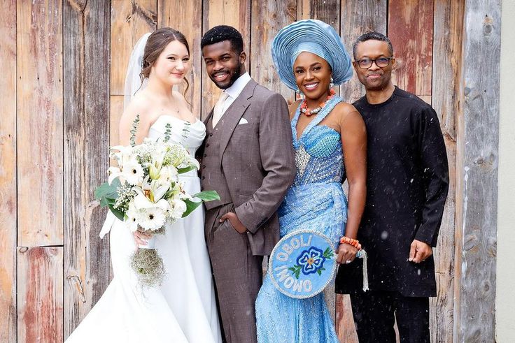 Actress Omoni Oboli, her husband, her son and her new daughter in Law [Instagram/Omoni Oboli]