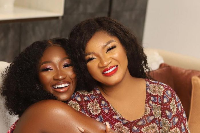 Omotola Jalade felicitates with her daughter [Bellanaija]
